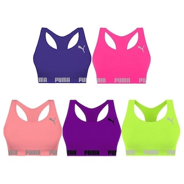 Kit Tops Puma Nadador sem Costura - Feminino - 5 unidades