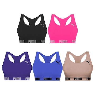 Kit Tops Puma Nadador sem Costura - Feminino - 5 unidades