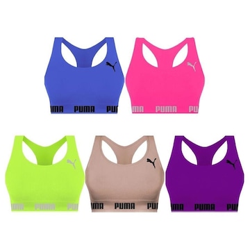 Kit Tops Puma Nadador sem Costura - Feminino - 5 unidades