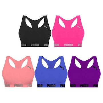 Kit Tops Puma Nadador sem Costura - Feminino - 5 unidades