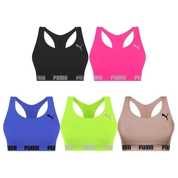 Kit Tops Puma Nadador sem Costura - Feminino - 5 unidades