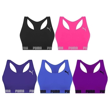 Kit Tops Puma Nadador sem Costura - Feminino - 5 unidades