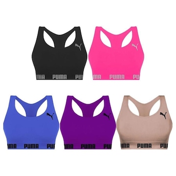 Kit Tops Puma Nadador sem Costura - Feminino - 5 unidades