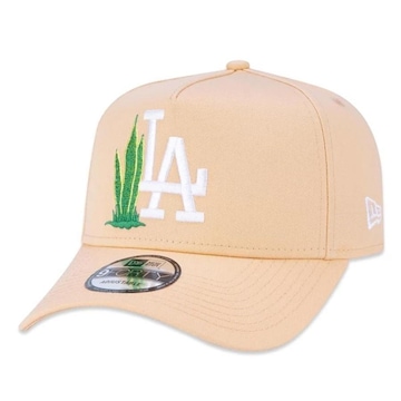 Boné Aba Curva New Era 9FORTY A-Frame Los Angeles Dodgers Rooted Nature - Snapback - Adulto