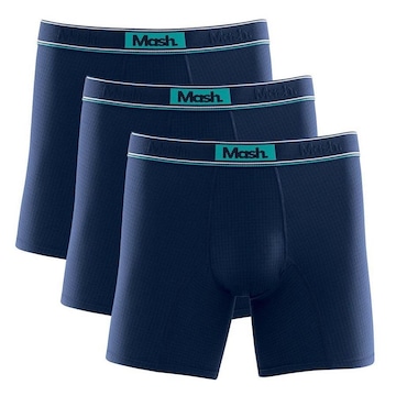 Kit de Cueca Boxer Mash Longa Microfibra Active - 3 unidades - Adulto