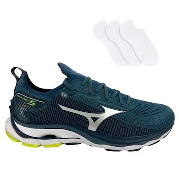 Tênis Mizuno Wave Mirai 5 + 3 Pares de Meias - Masculino