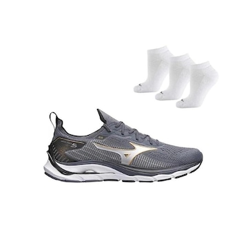 Tênis Mizuno Wave Mirai 5 + 3 Pares de Meias - Masculino