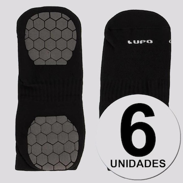 Kit Meias Cano Baixo Lupo Performance Antiderrapante - 41 a 44 - 6 Pares - Unissex