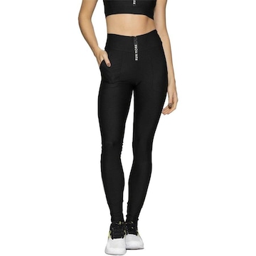 Calça Legging Run More Zip Logo - Feminina