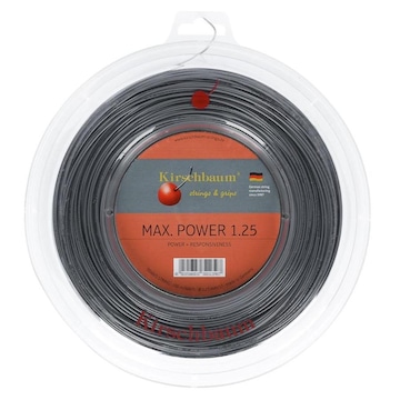 Corda para Raquete de Tênis Kirschbaum Max Power 17L 1.25Mm Rolo com 200 Metros Prata