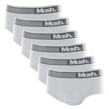 Kit de Cuecas Slip Mash Microfibra sem Costura - 6 Unidades - Adulto