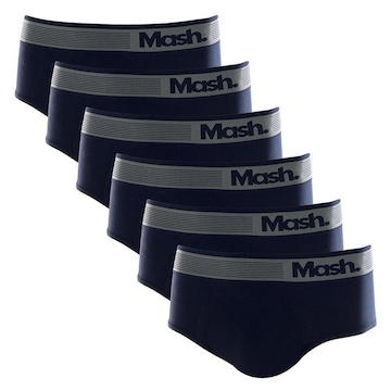 Kit de Cuecas Slip Mash Microfibra sem Costura - 6 Unidades - Adulto