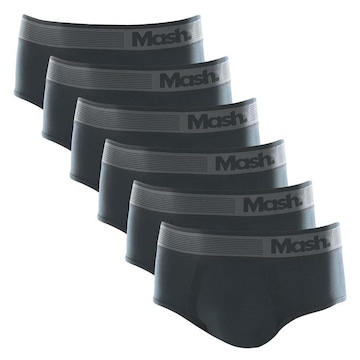 Kit de Cuecas Slip Mash Microfibra sem Costura - 6 Unidades - Adulto