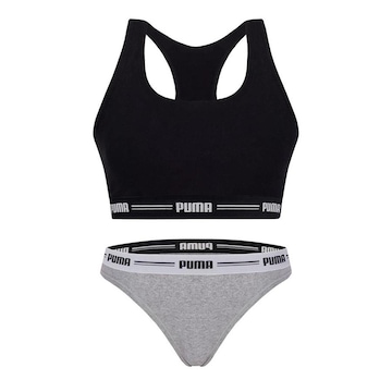 Kit Puma Top Fitness Nadador + Calcinha Biquíni - Feminino