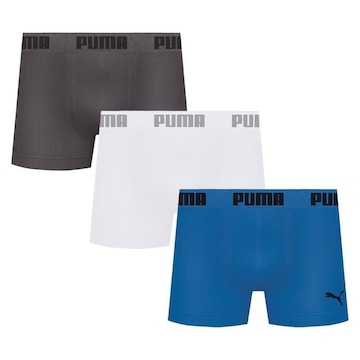 Kit Cuecas Boxer Puma sem Costura - 3 Unidades - Adulto