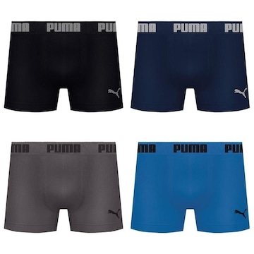 Kit de Cuecas Boxer Puma sem Costura - 4 Unidades - Adulto