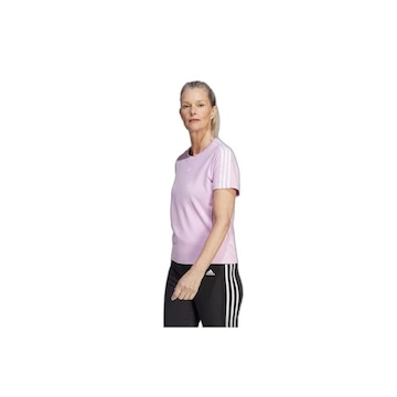 Camiseta Feminina adidas Manga Curta Essentials 3 Listras