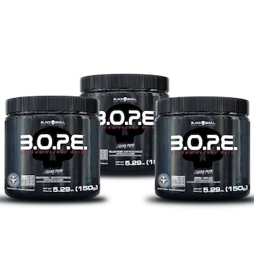 Kit Pré-Treino Black Skull Bope - 150g - 3 Unidades