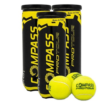 Kit Bolas de Padel Compass Protour Pack com 3 Tubos