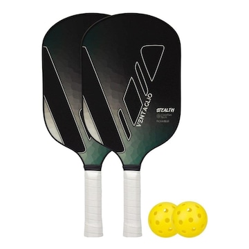 Kit 2x Raquetes de Pickleball Ventaglio Stealth com 2 Bolinhas