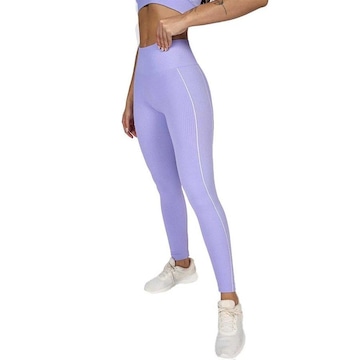 Calça Legging Alto Giro sem Costura Canelado - Feminina