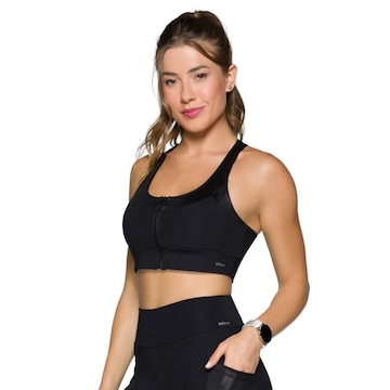 Top Fitness com Bojo Selene com Recorte Cirre - Feminino