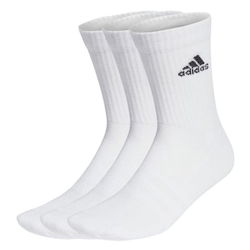 Meia Cano Alto adidas Amortecidas 3 Pares - Unissex