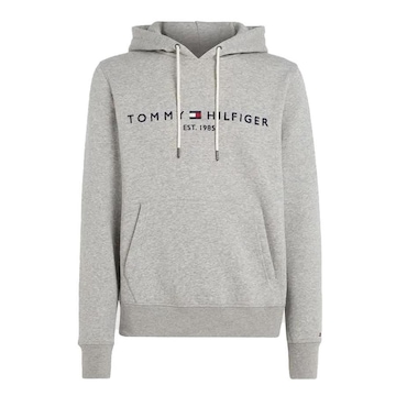 Blusão de Moletom com Capuz Tommy Hilfiger Canguru Logo Hoody - Masculino