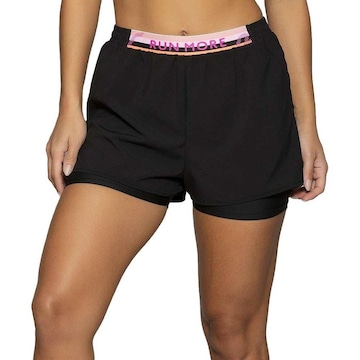 Shorts Run More Color Band - Feminino