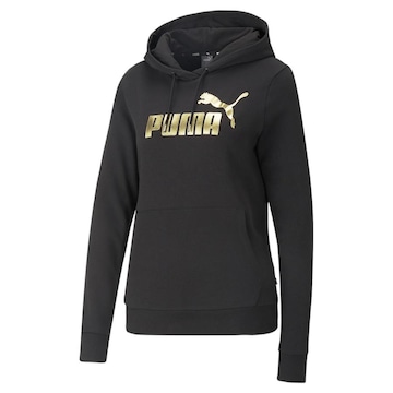 Blusão de Moletom com Capuz Puma Essentials+ Metallic Logo Terry - Feminino