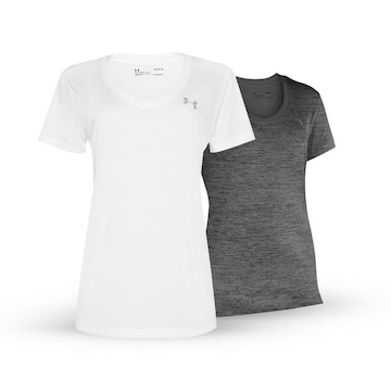 Kit de Camisetas Under Armour Tech Short Sleeve V Neck - 2 Unidades - Feminina