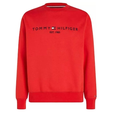 Blusão de Moletom sem Capuz Tommy Hilfiger Logo Sweatshirt - Masculino