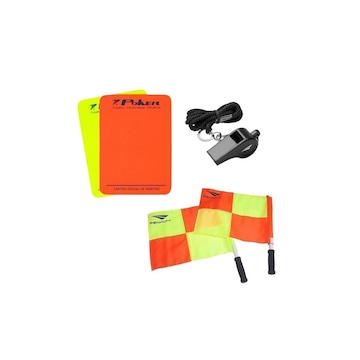 Kit de Árbitro Poker com Apito + Bandeirinha + Cartão