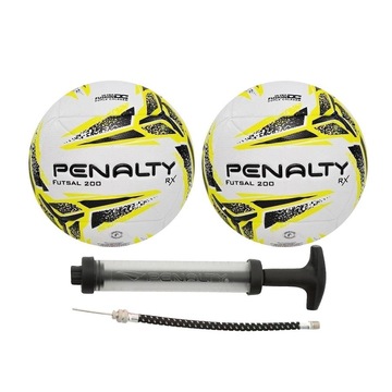 Kit Bolas de Futsal Penalty Rx 200 Xxiii 2023 - 2 Unidades + 1 Bomba de Ar Penalty Sac Dupla Ação