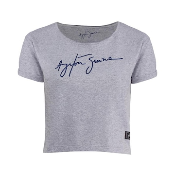 Blusa Cropped Assinatura Ayrton Senna - Feminina