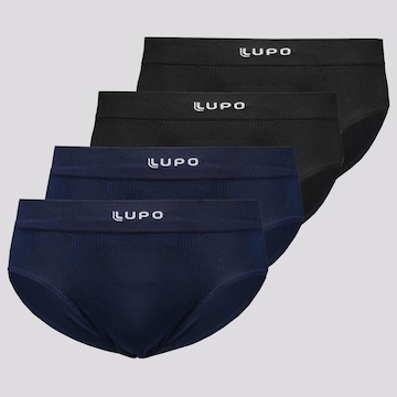 Kit Cuecas Slip Lupo Micromodal - Adulto - 4 unidades