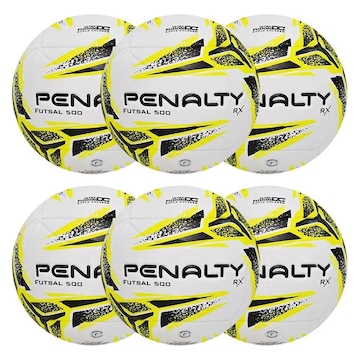 Kit Bolas de Futsal Penalty Rx 500 Xxiii - 6 Unidades