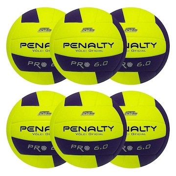 Kit Bolas Vôlei Penalty 6.0 Pro X - 6 Unidades