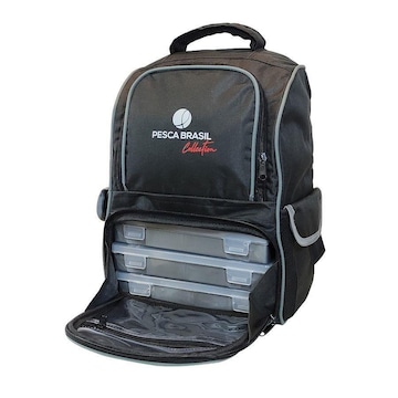 Mochila Pesca Brasil Fishing Bag com 3 Estojos - 30 Litros