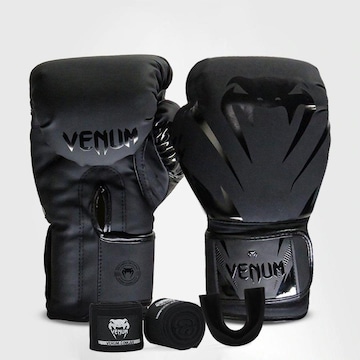 Kit Boxe Muay Thai Venum Luvas + 2m Bandagem + Bucal New Impact Evo