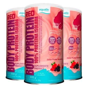 Kit Body Protein Equaliv - Frutas Vermelhas - 600g - 3 Undiades