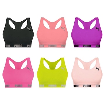 Kit Top Puma Nadador sem Costura - 6 Unidades - Feminino