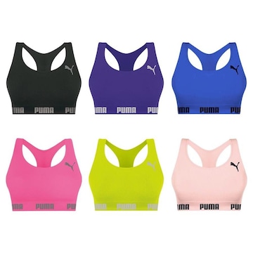 Kit Top Puma Nadador sem Costura - 6 Unidades - Feminino