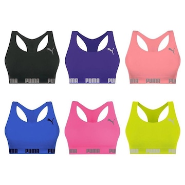 Kit Top Puma Nadador sem Costura - 6 Unidades - Feminino