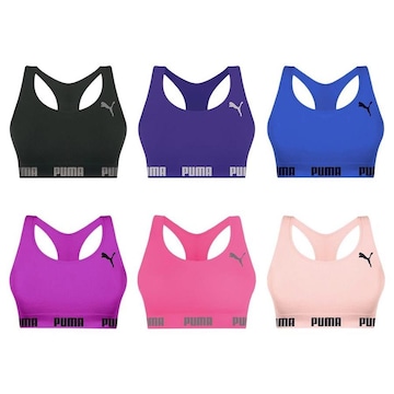 Kit Top Puma Nadador sem Costura - 6 Unidades - Feminino