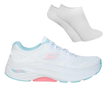 Kit Tênis Skechers Max Cushioning Arch Fit - Feminino + Par de Meia