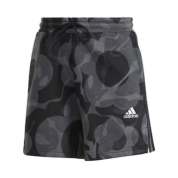 Shorts adidas Fleece Estampado Floral 3-Stripes - Feminino