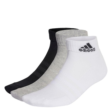 Kit Meias Cano Curto adidas Cushioned Sportswear Ankle com 3 Pares - Adulto