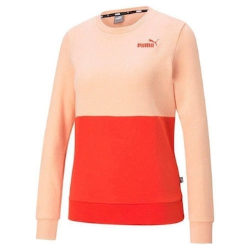 Blusão de Moletom Puma Ess Colourblock Crew Tr - Feminino