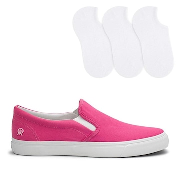 Tênis Rainha Slip On Iate II Eco + 3 Pares de Meias Color Sports - Unissex